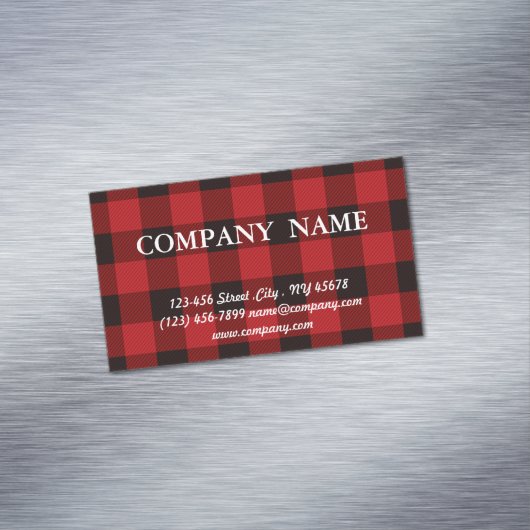 kerstgebuffel met rode buffel magnetisch visitekaartje (Voorbeeld)