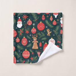 Kerstgedachte omarmen, Prettig kerstfeest Washandje