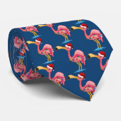 Kerstgedecorbeerde Stropdas Flamingo (Opgerold)