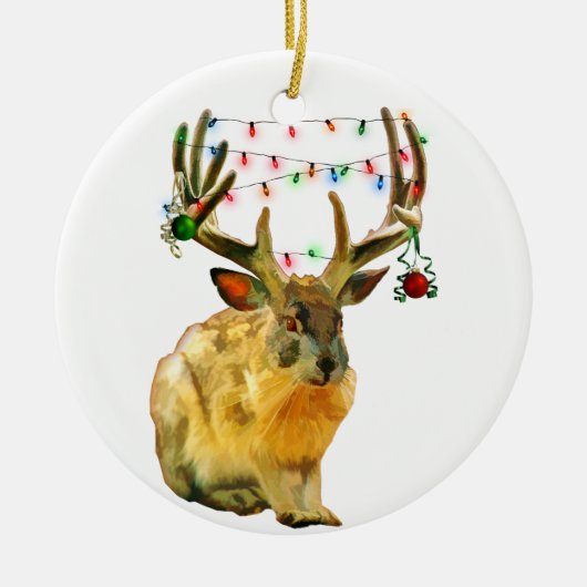 Kerstgedecorreerde jasjaloop keramisch ornament (Voorkant)