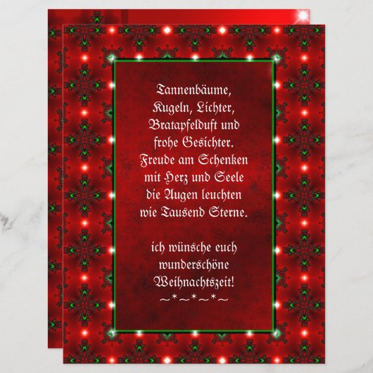 Kerstgedicht Duits , Voeg uw tekst toe (Voorkant / Achterkant)
