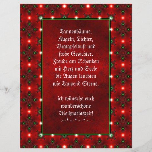 Kerstgedicht Duits , Voeg uw tekst toe (Voorkant)