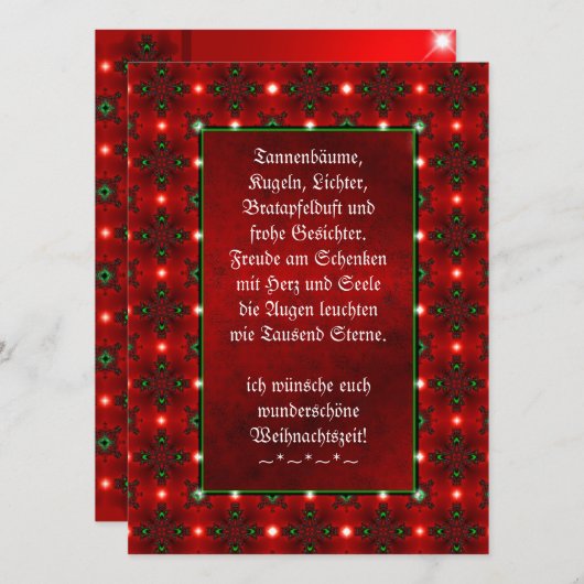 Kerstgedicht Duits, Voeg uw tekst toe (Voorkant / Achterkant)
