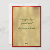 Kerstgedicht feestdag Elegant Red en Gold Kaart (Achterkant)