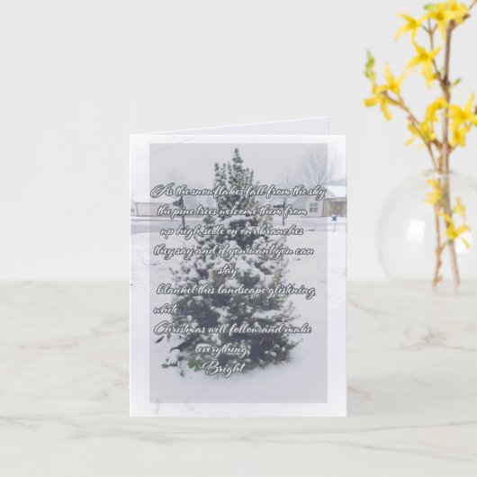 kerstgedicht kaart (Gele Bloem)