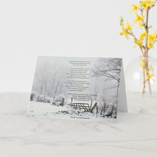 Kerstgedicht Kaart (Gele Bloem)