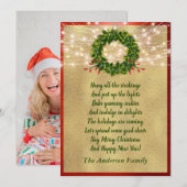 kerstgedicht met feestdag met legante familiefoto feestdagenkaart (Voorkant / Achterkant)