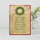 kerstgedicht met feestdag met legante familiefoto feestdagenkaart (Staand voorkant)