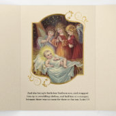 Kerstgedicht met religieuze engelen van Jezus Drieluik Wenskaart (Binnenkant midden)