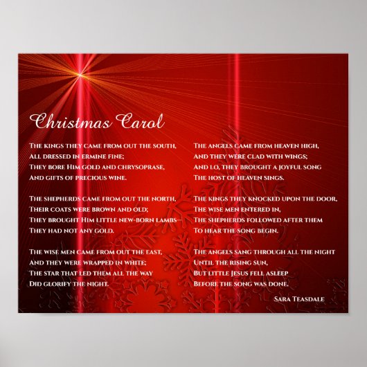 Kerstgedicht over Baby Jesus Poster (Voorkant)