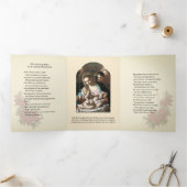 Kerstgedicht religieus Jezus Maagd Maria Drieluik Wenskaart (Binnen)