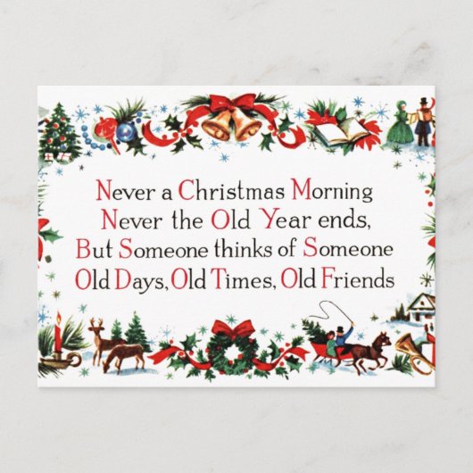 Kerstgedicht uit het verleden feestdagenkaart (Voorkant)