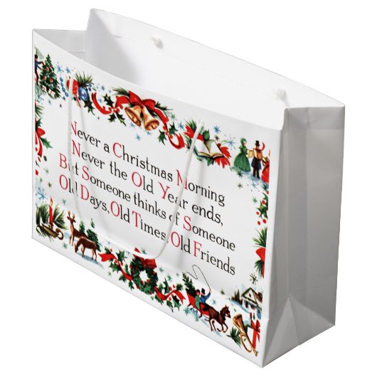 Kerstgedicht uit het verleden large cadeautasje (Voorkant Gekanteld)