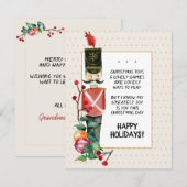 Kerstgedicht van speelgoedsoldaat Aquarel Kerstmis Feestdagenkaart (Voorkant / Achterkant)