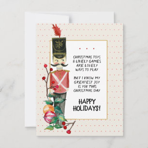 Kerstgedicht voor speelgoedsoldaat Aquarel Kerstva Feestdagenkaart