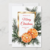 Kerstgedroogde Sinaasappels Elegante feestelijke c Feestdagenkaart (Voorkant)
