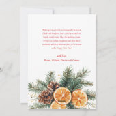 Kerstgedroogde Sinaasappels Elegante feestelijke c Feestdagenkaart (Achterkant)