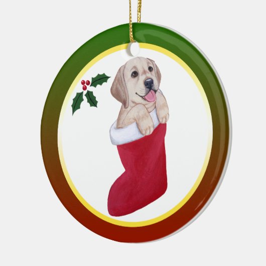 kerstgeel labrador ornament (Links)