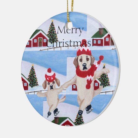 kerstgeel labrador ornament (Links)