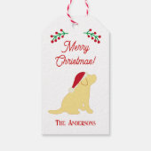 kerstgeel labrador Puppy Silhouette Cadeaulabel (Achterkant)