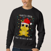 kerstgeel SANTA FROG Unisex Trui (Voorkant)