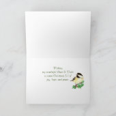 kerstgeep Chickadee Bird tante oom Feestdagen Kaart (Binnen)