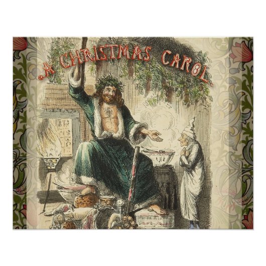 Kerstgeest aanwezig Scrooge Poster (Voorkant)