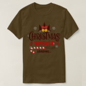 kerstgeest bij het laden van snoepriet Funny Chris T-shirt (Design voorkant)
