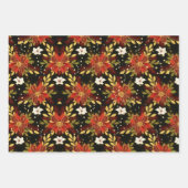 Kerstgeest Floral Red Green Gold Inpakpapier Vel (Voorkant 3)