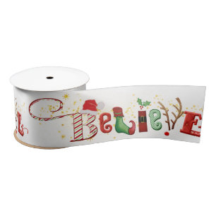 Kerstgeest GELOVEN Schattige Feestelijk Satijnen Lint