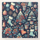 kerstgeest glazen onderzetter (Voorkant)