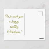 Kerstgeest - gouden sterren, kerstbomen briefkaart (Achterkant)