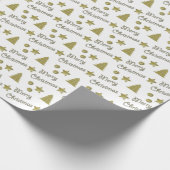 Kerstgeest - gouden sterren, kerstbomen cadeaupapier (Hoek)