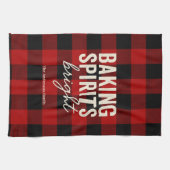 Kerstgeest met Kerst Buffalo Plaid Theedoek (Horizontaal)