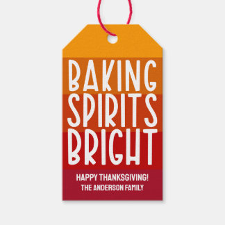 Kerstgeest Thanksgiving Gestreept Cadeaulabel