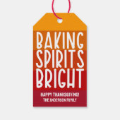 Kerstgeest Thanksgiving Gestreept Cadeaulabel (Achterkant)