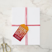 Kerstgeest Thanksgiving Gestreept Cadeaulabel (Met Touw)