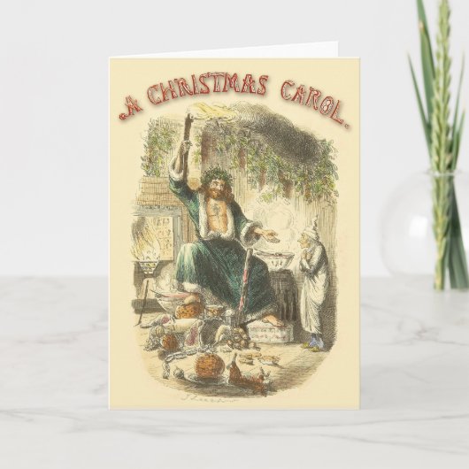 Kerstgeest van het Heden Scrooge Feestdagen Kaart (Voorkant)