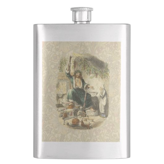 Kerstgeest van het Heden Scrooge Heupfles (Voorkant)