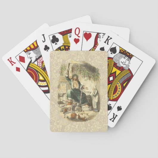 Kerstgeest van het Heden Scrooge Pokerkaarten (Achterkant)