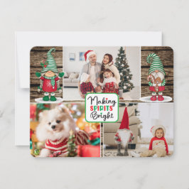 Kerstgeest Verlichtende Gnooms (voeg je foto's toe Feestdagenkaart