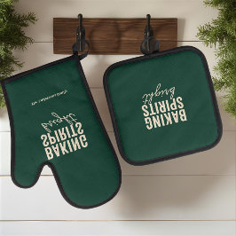 Kerstgeesten Opvrolijken Ovenwant & Pannenlap Set
