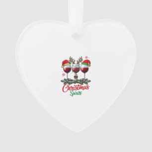 Kerstgeesten Wijn Glazen Rendier Gewei Dennentak Ornament