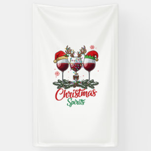 Kerstgeesten Wijn Glazen Rendier Gewei Pi Spandoek