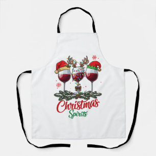 Kerstgeesten Wijn Glazen Rendier Geweien Pi Schort