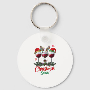 Kerstgeesten Wijn Glazen Rendier Geweien Pi Sleutelhanger