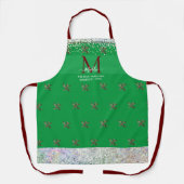 Kerstgeïnspireerd mistletoe-patroon faux glittery schort (Voorkant)