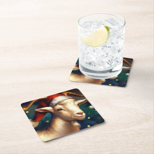 kerstgeit 1 kartonnen onderzetters (Insitu)