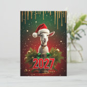 Kerstgeit 2027 | Grappige Lieve Kerstgroet Kaart (Staand voorkant)