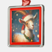 Kerstgeit 2 metalen ornament (Links)